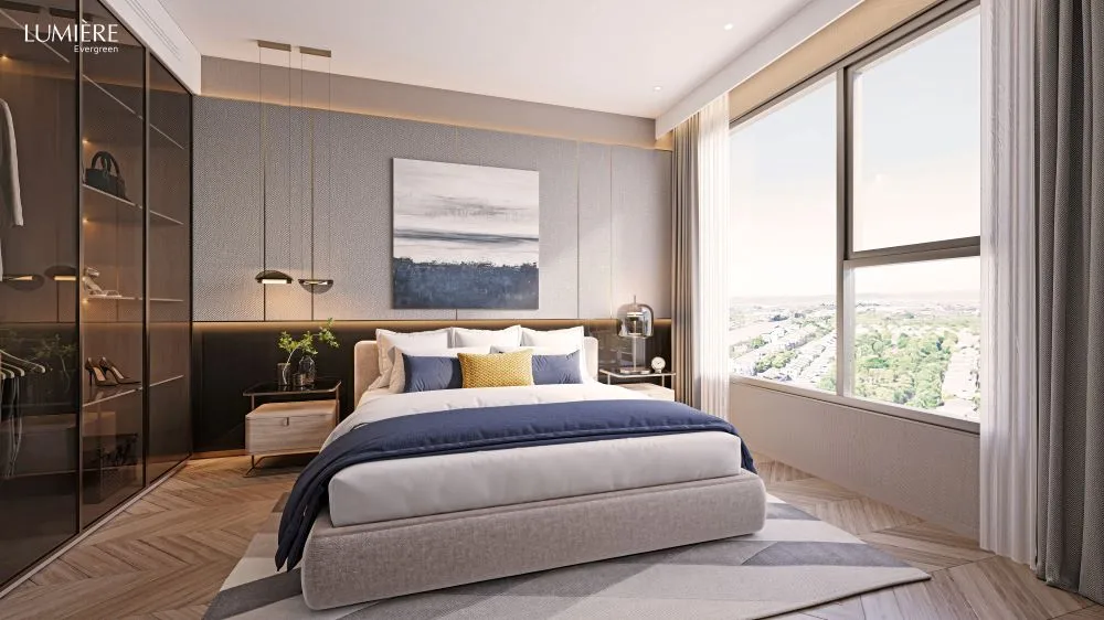 Diện tích căn hộ tòa The Aura Lumière Evergreen lớn nhất bao nhiêu m2?